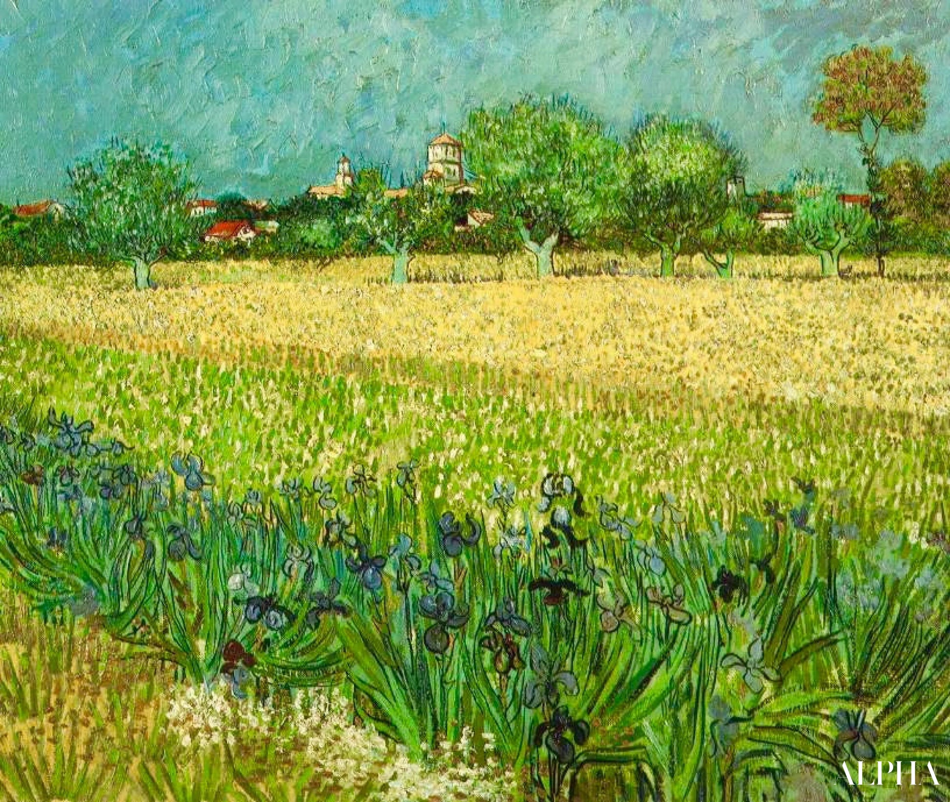 Vue d'Arles avec iris - Van Gogh - Reproductions de tableaux et peintures haut de gamme