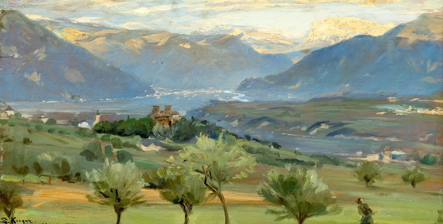 Vista de Bolzano desde el castillo Saint-Valentin en Tirol. - Peder Severin Krøyer