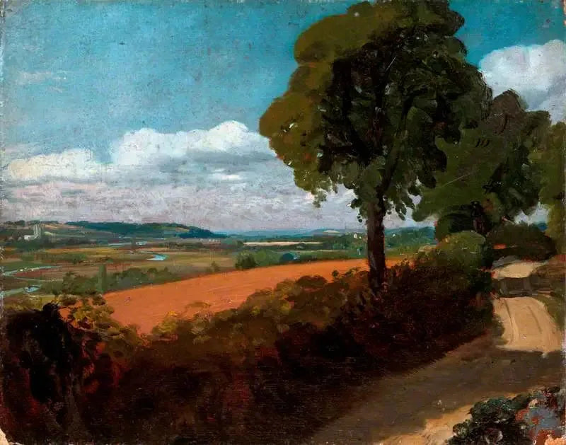 Vista de Dedham desde el camino que lleva desde la iglesia de East Bergholt a Flatford - John Constable