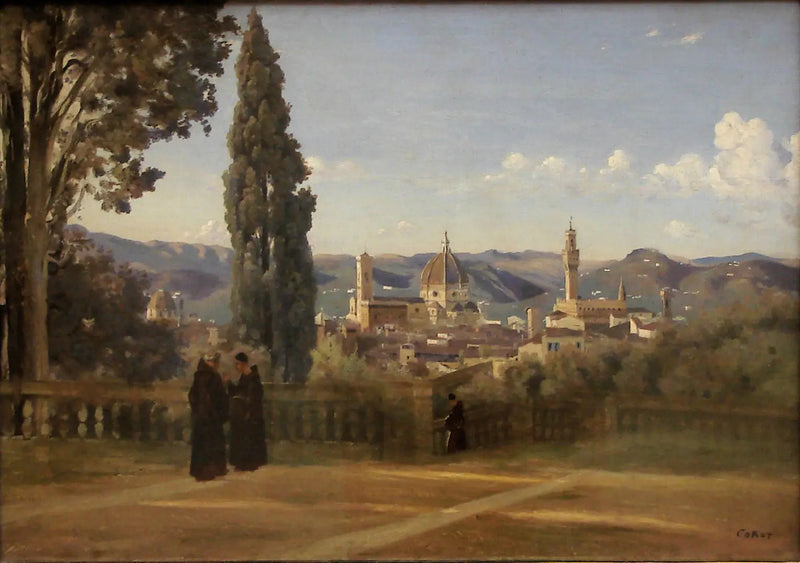 Vista de Florencia desde el jardín de Boboli - Jean-Baptiste Camille Corot
