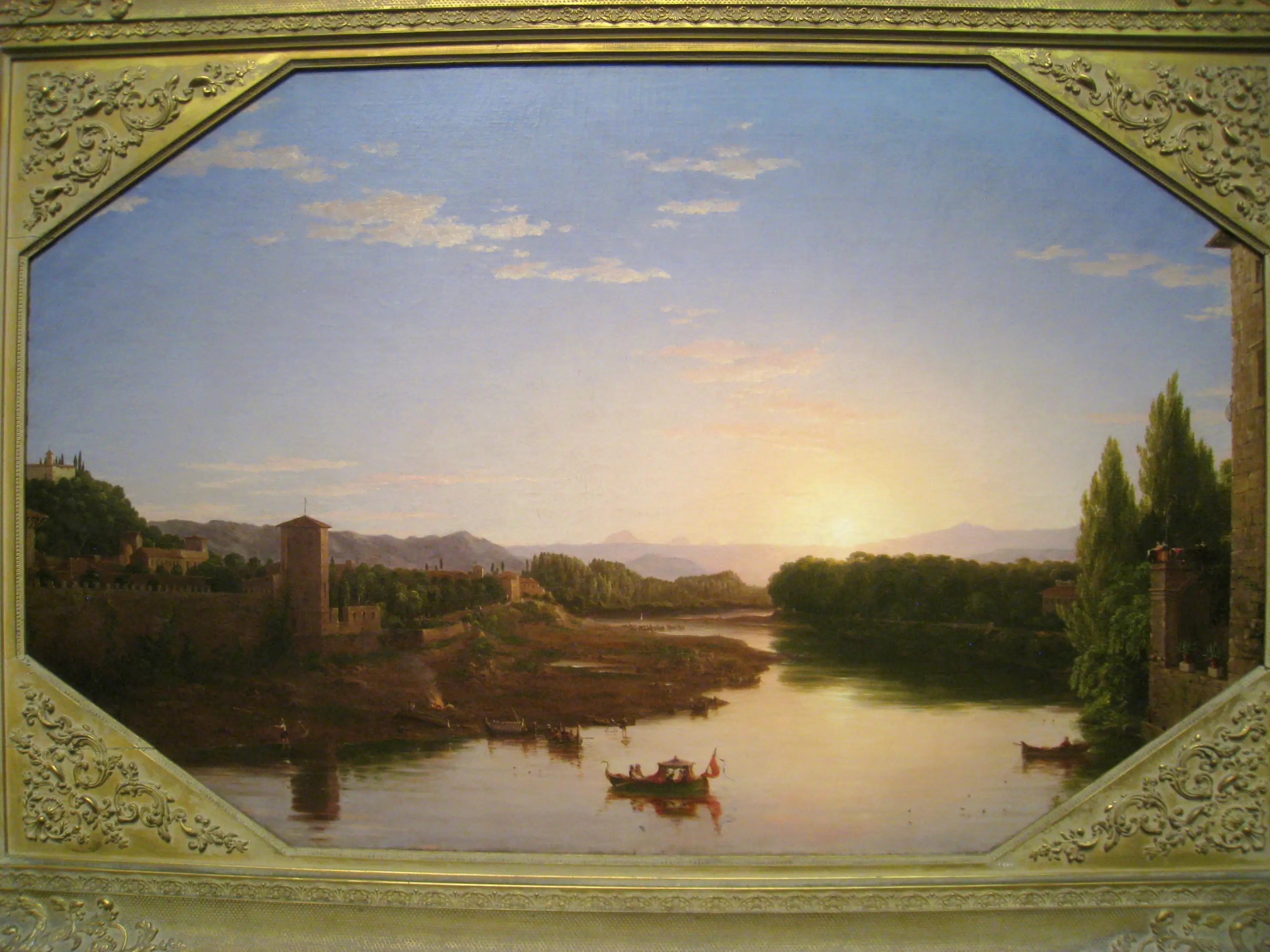 Vue de l'Arno, près de Florence - Thomas Cole image 1 tableau peint à l’huile sur toile