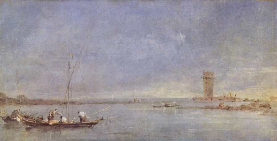 Vista de la laguna de Venecia con la torre de Malghera - Francesco Guardi