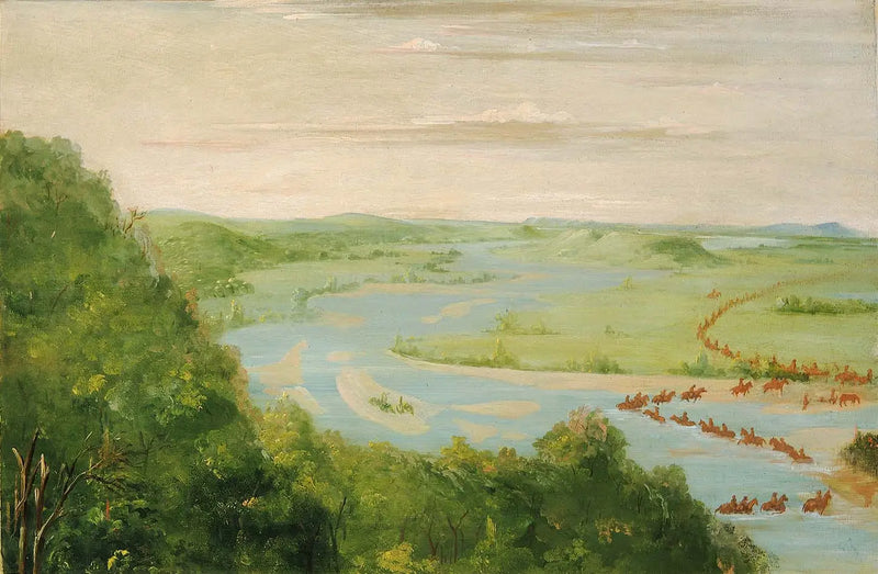 Vista del río canadiense, Cruce de los Dragones - George Catlin