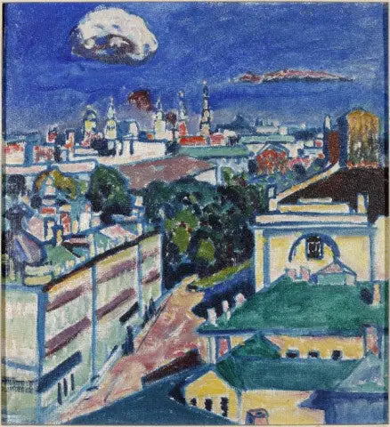 Vista de Moscú desde la ventana del apartamento de Kandinsky en el n° 1, plaza Zoubovsky - Vassily Kandinsky