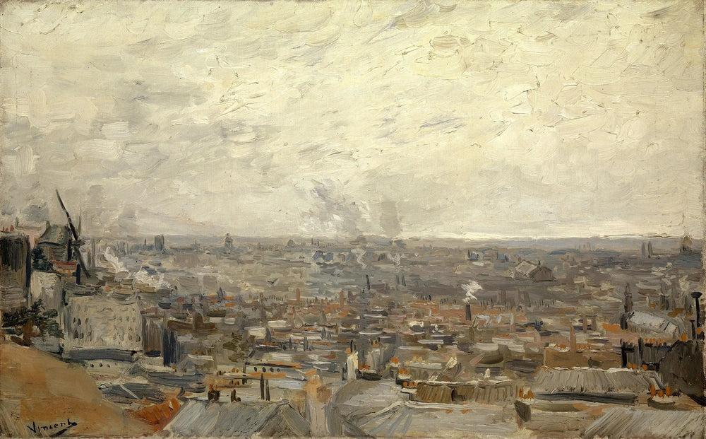 Vue de Paris, prix depuis Montmartre - Vincent van Gogh image 1 copie de tableau peinte à la main