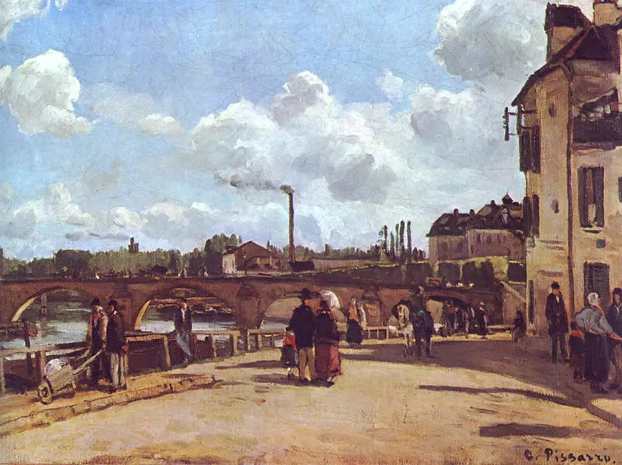 Vista de Pontoise Muelle del Pothuis - Camille Pissarro