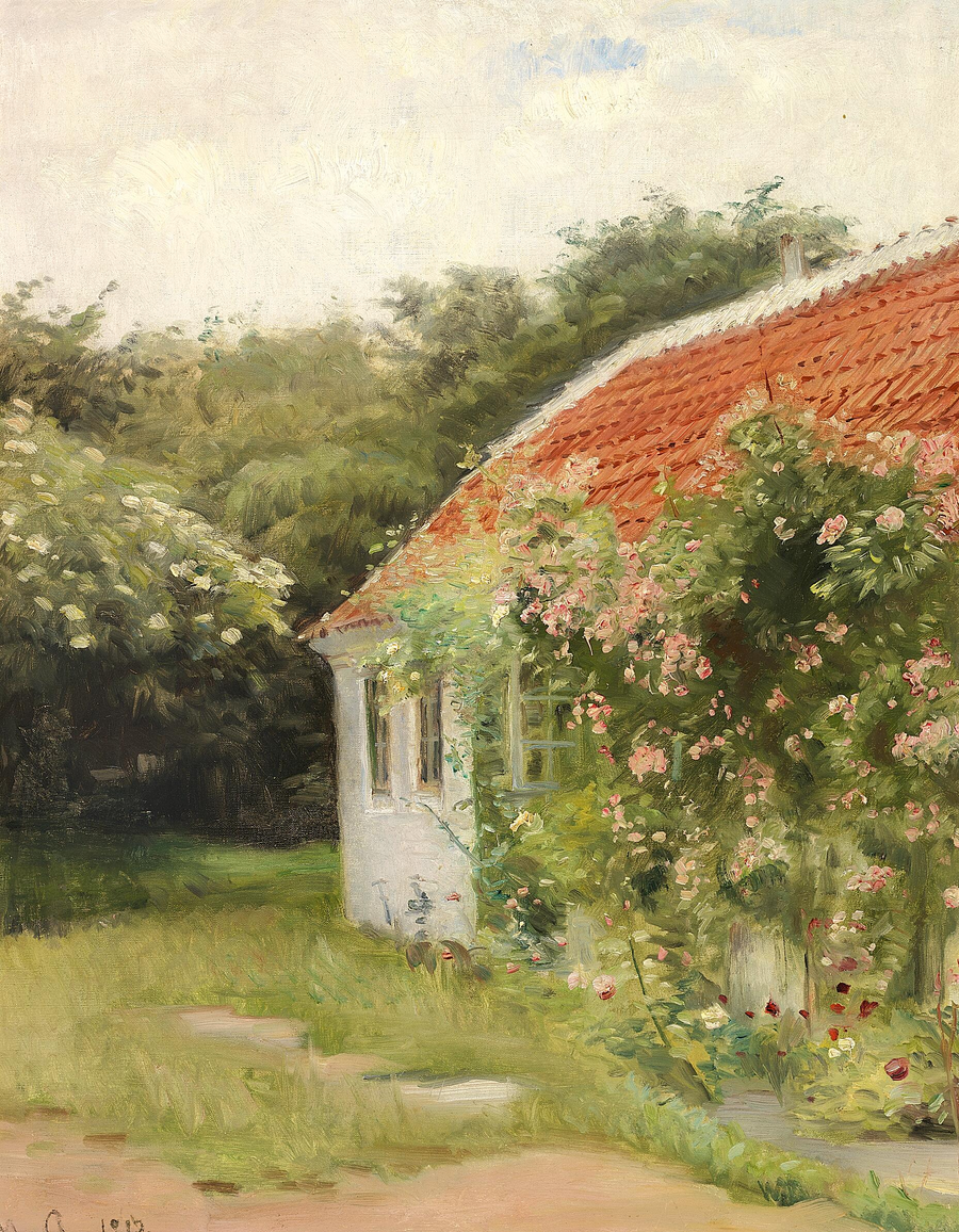 Vista de Skagen con Havehuset (la casa del jardín). -Michael Peter Ancher