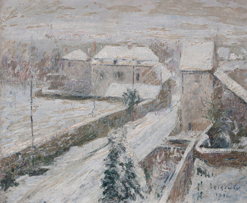Vista de Triel bajo la nieve - Gustave Loiseau