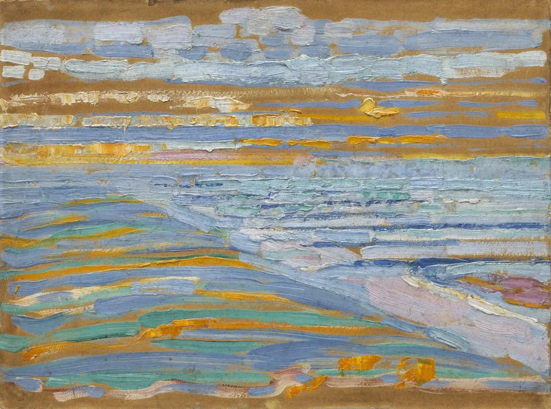 Vista desde las dunas con playa y muelles, Domburg - Piet Mondrian