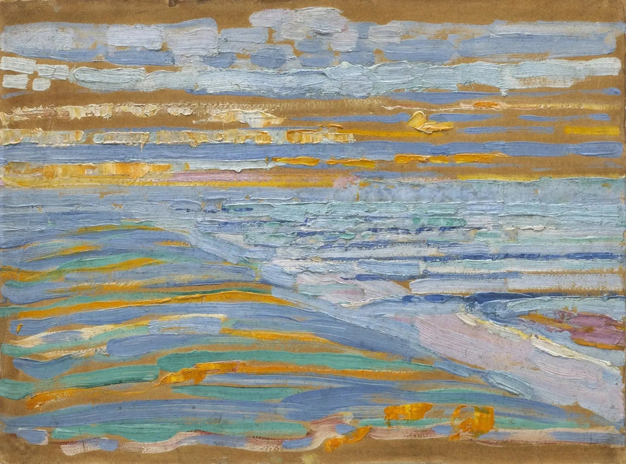 Vista desde las dunas con playa y muelles, Domburg - Piet Mondrian