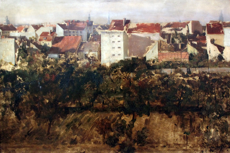 Vista de los edificios traseros - Adolph von Menzel