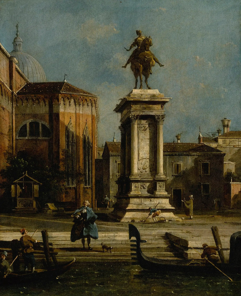 Vista de los Santi Giovanni e Paolo y de la estatua ecuestre de Bartolomeo Colleoni - Canaletto