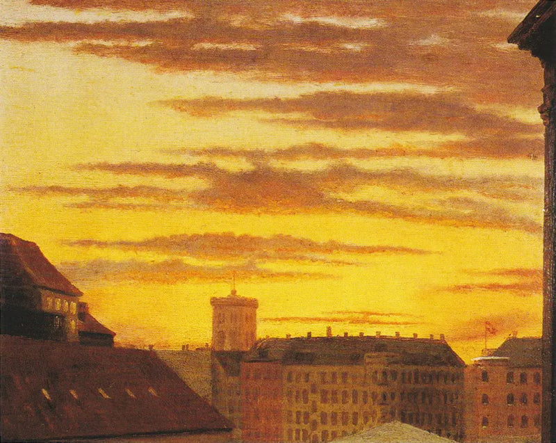 Vista de los tejados de Havnegade y de la torre Nikolai. - Peder Severin Krøyer