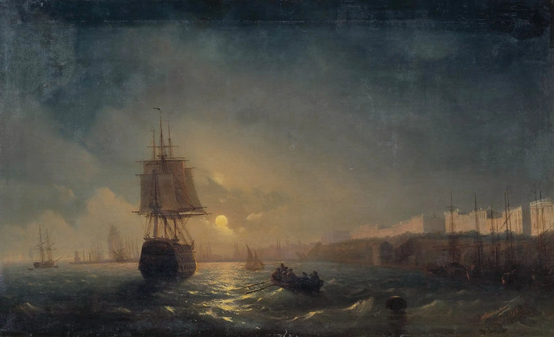 Vista de Odessa en una noche de luna llena - Ivan Aïvazovski