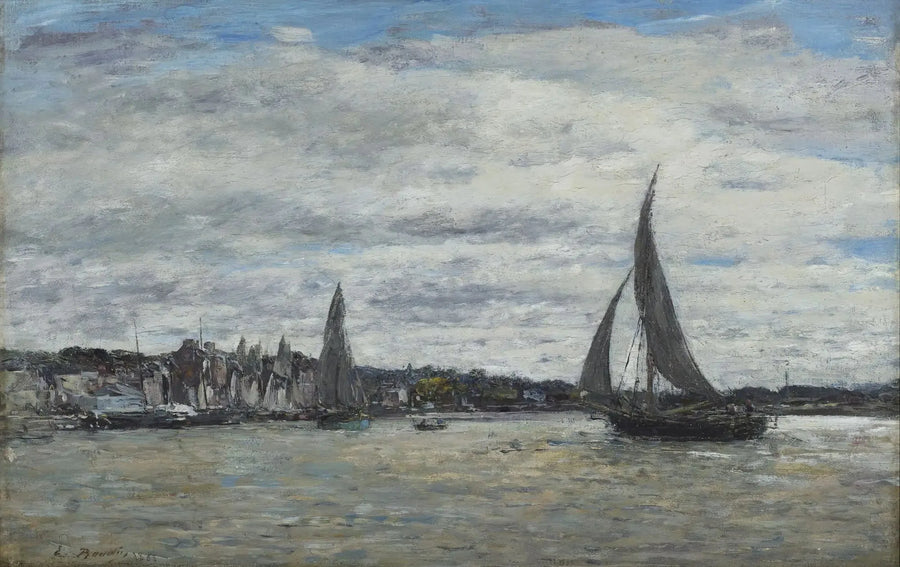 Vista del estanque de Trouville - Eugène Boudin