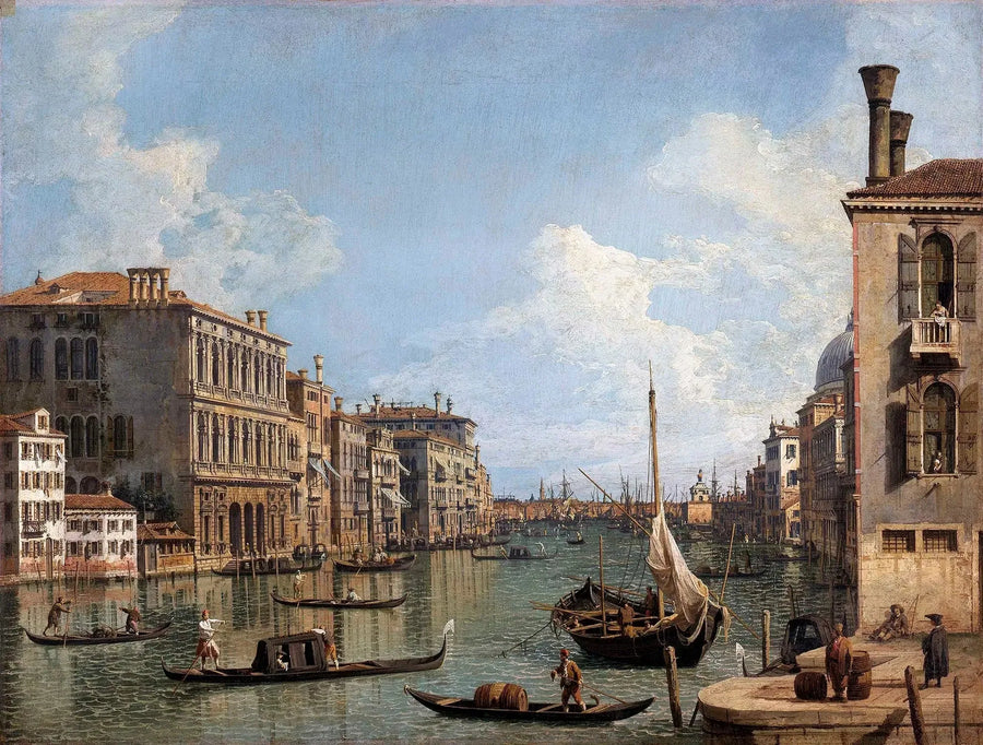 Vista del Gran Canal hacia la punta de la Aduana - Canaletto