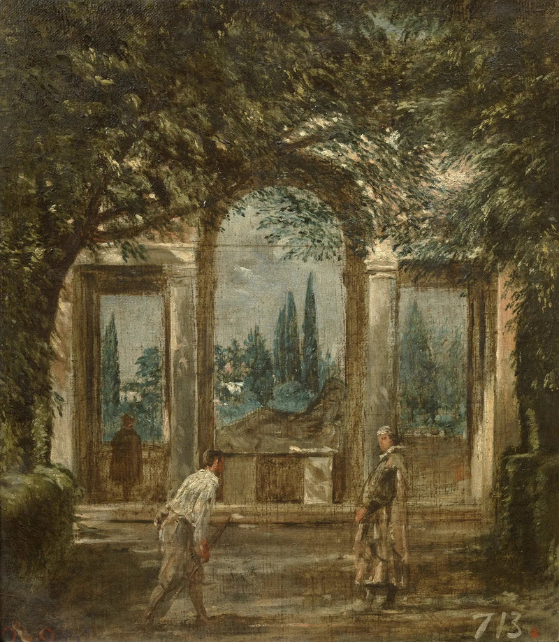 Vista del jardín de la villa Médici en Roma - Diego Velázquez