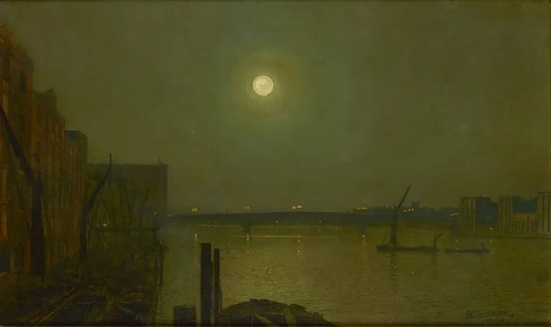 Vista del puente de Southwark por la noche - John Atkinson Grimshaw