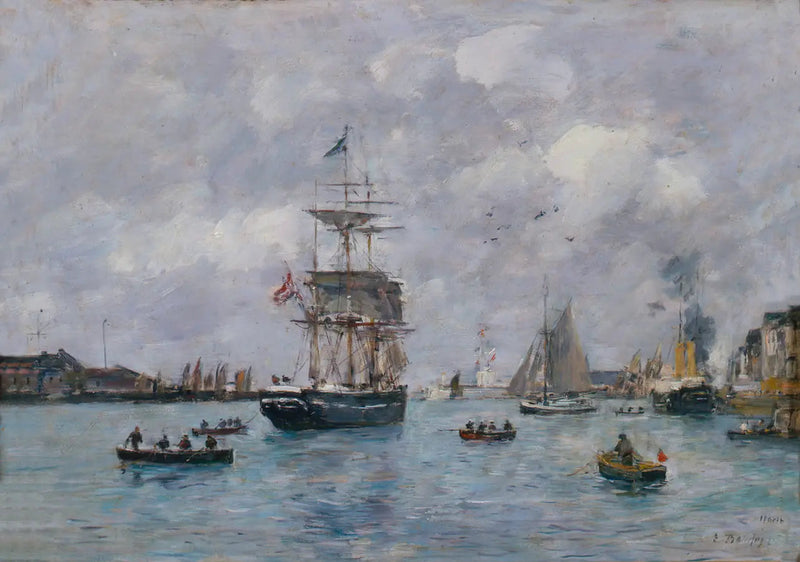 Vista del puerto de Le Havre - Eugène Boudin