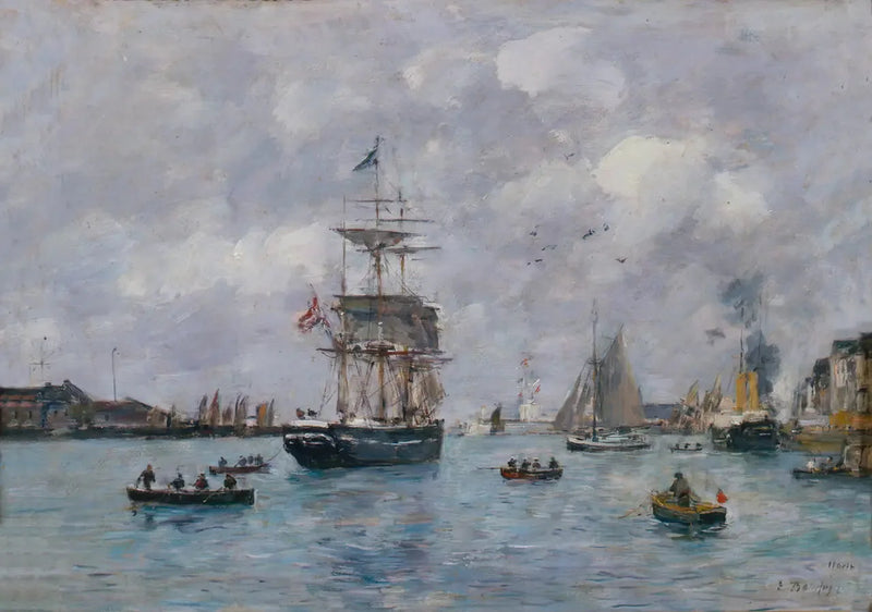 Vista del puerto de Le Havre - Eugène Boudin