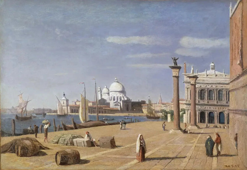 Vista del muelle de los Schiavoni - Jean-Baptiste Camille Corot