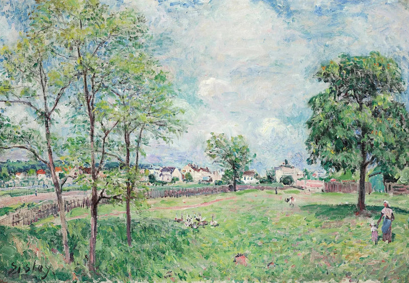 Vista del pueblo - Alfred Sisley