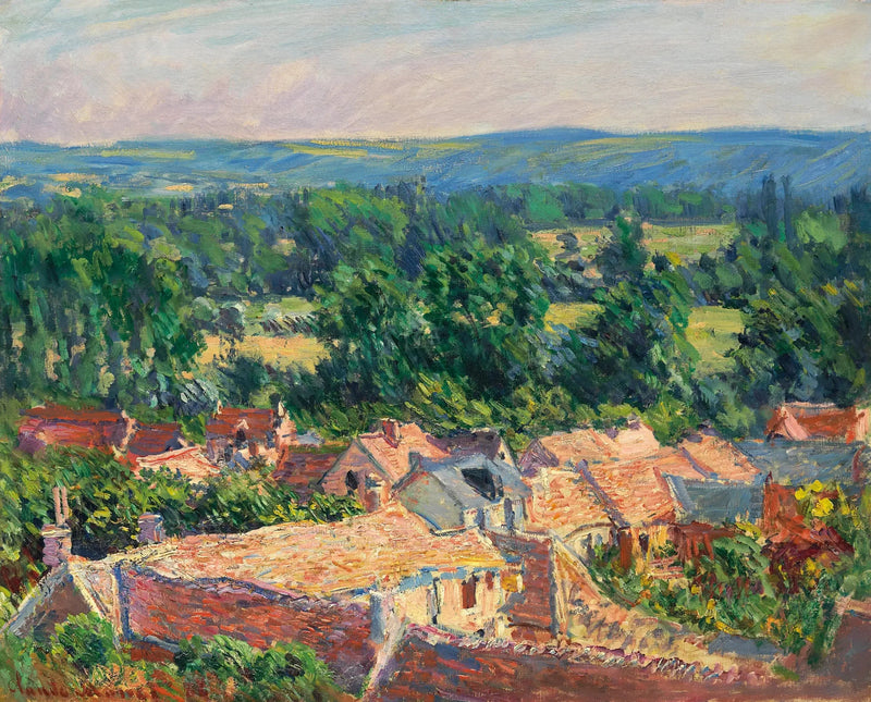 Vista del pueblo de Giverny - Claude Monet