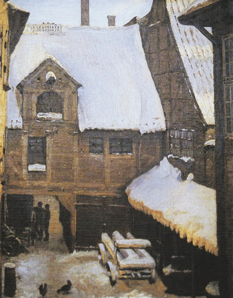 Vista invernal en la casa de Mikkel Vibe (también conocida como la casa de Sigvert Grubbe) en Strandgade en Christianshavn, Copenhague. - Peder Severin Krøyer