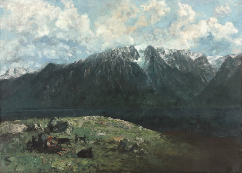 Vista panorámica de los Alpes, Las Dents du Midi - Gustave Courbet