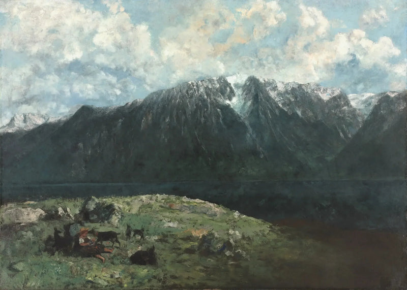 Vista panorámica de los Alpes, Las Dents du Midi - Gustave Courbet