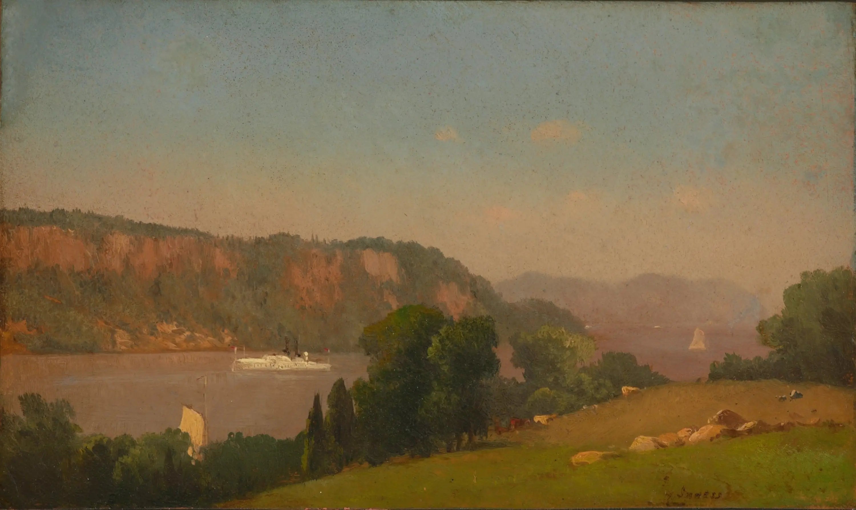 Vue sur l'Hudson - George Inness image 1 copie de tableau peinte à la main