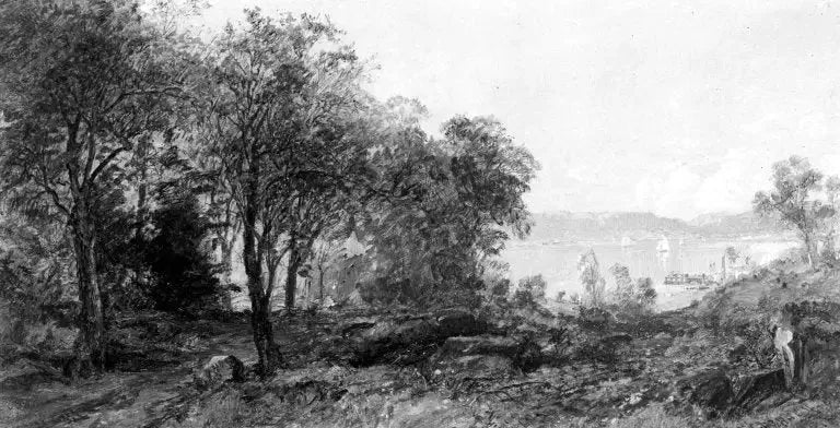Vista del río Hudson - Jasper Francis Cropsey