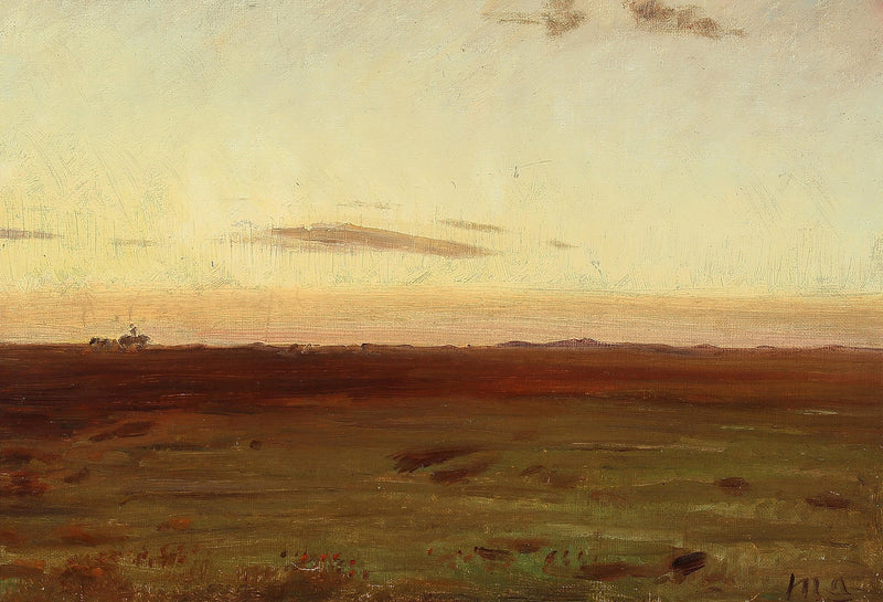 Vista del prado y las dunas al atardecer. - Michael Peter Ancher