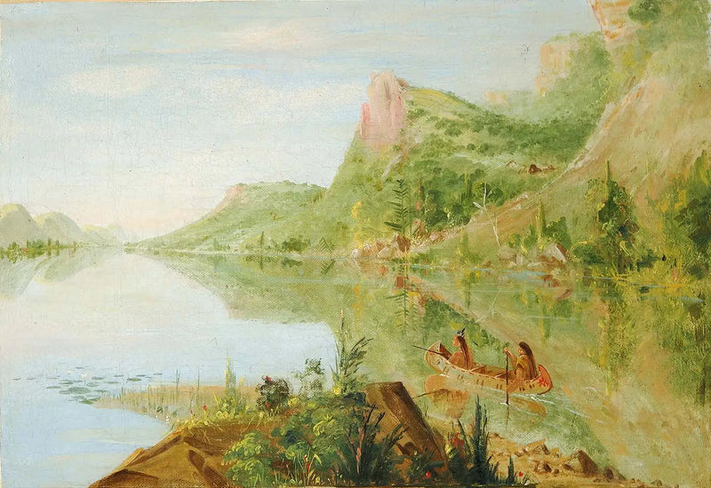 Vista del río Wisconsin, Cazadores de patos de Winnebago - George Catlin