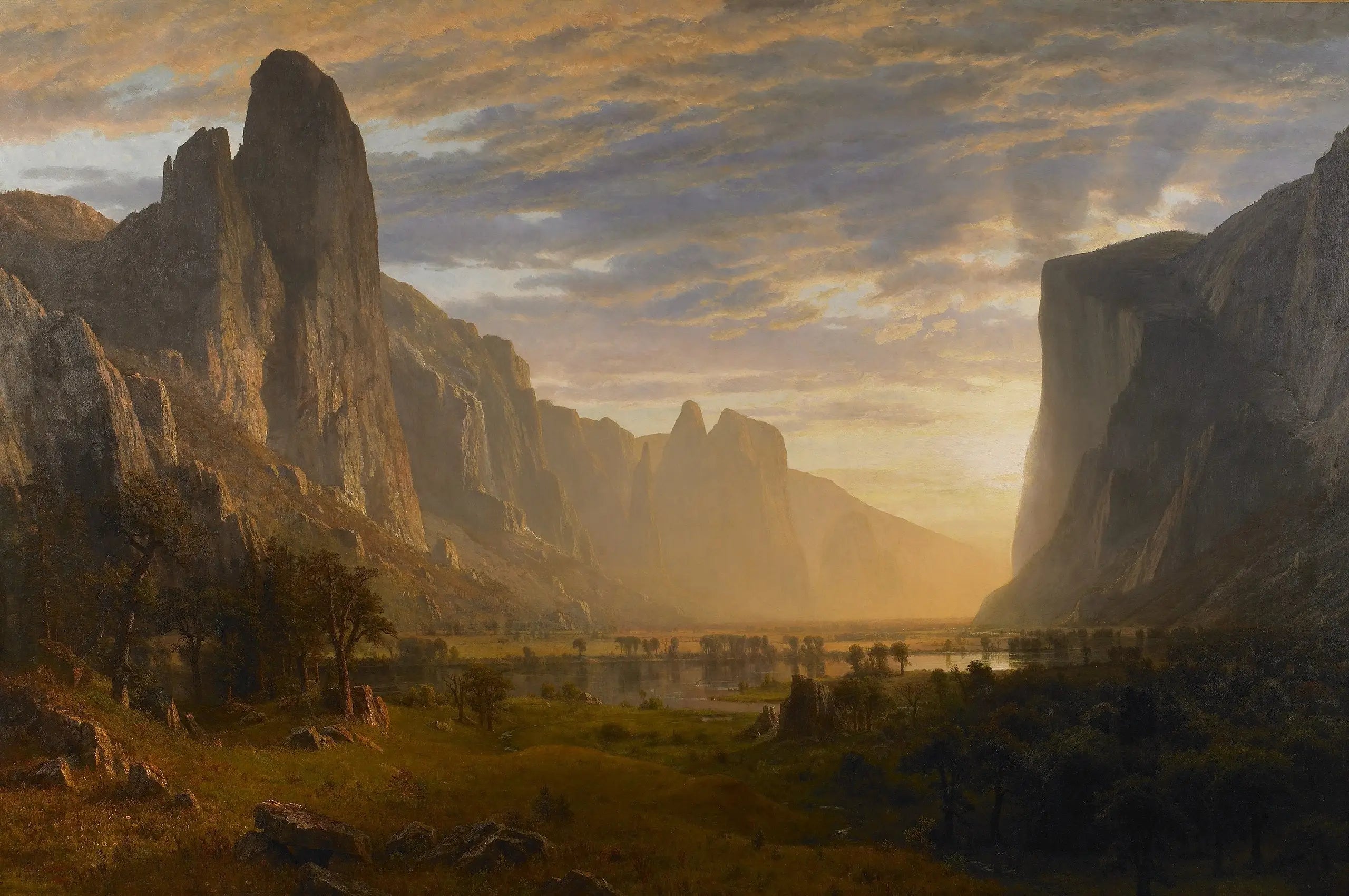 Vue sur la vallée de Yosemite Californie - Albert Bierstadt - Alpha Reproduction