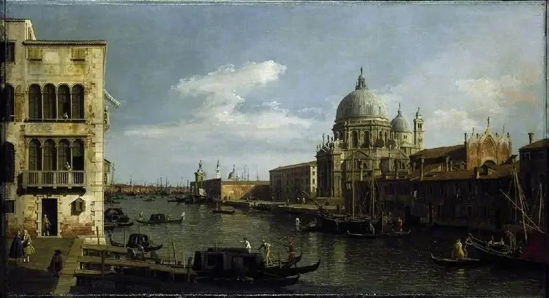 Vista del Gran Canal: Santa Maria della Salute y la Dogana desde el Campo Santa Maria Zobenigo - Canaletto