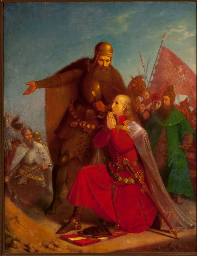 Władysław Jagiełło y Vytautas rezando antes de la batalla de Grunwald - Jan Matejko