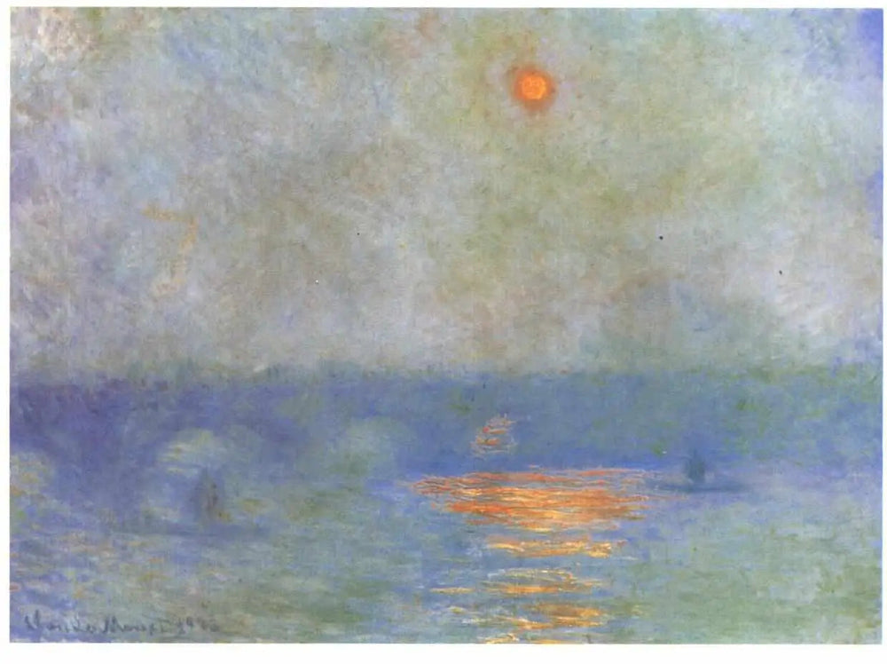 Waterloo Bridge: le soleil dans le brouillard - Claude Monet image 1 copie de tableau peinte à la main