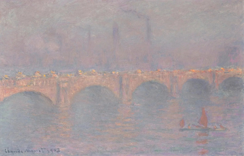 Puente de Waterloo, sol velado W1591 - Claude Monet