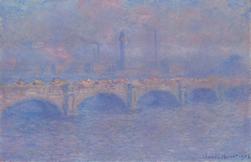 El puente de Waterloo, el efecto de la luz del sol - Claude Monet