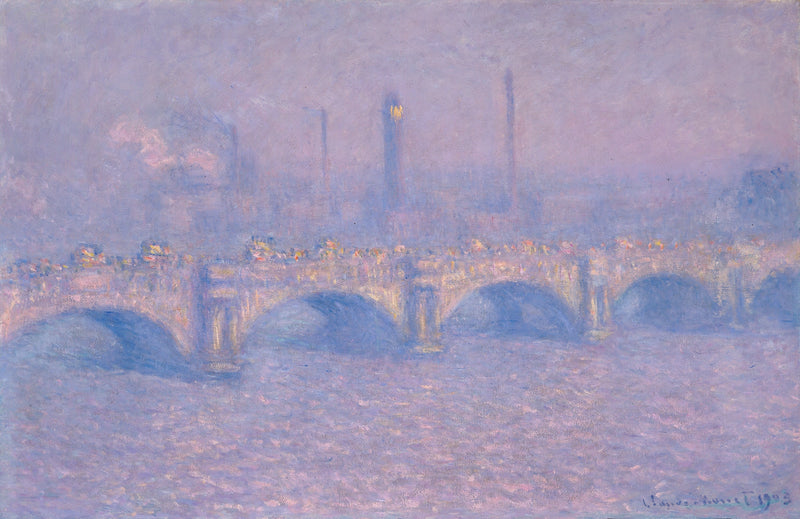 Puente de Waterloo, sol velado W1590 - Claude Monet