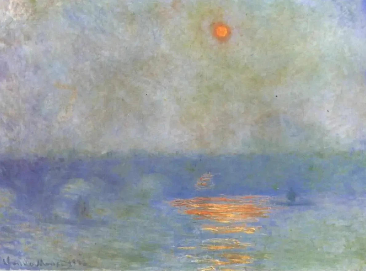 Puente de Waterloo: el sol en la niebla - Claude Monet