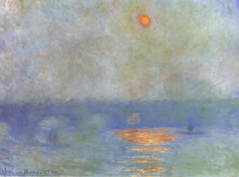 Puente de Waterloo: el sol en la niebla - Claude Monet