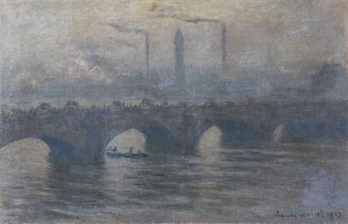 Puente de Waterloo, clima gris W1562 - Claude Monet