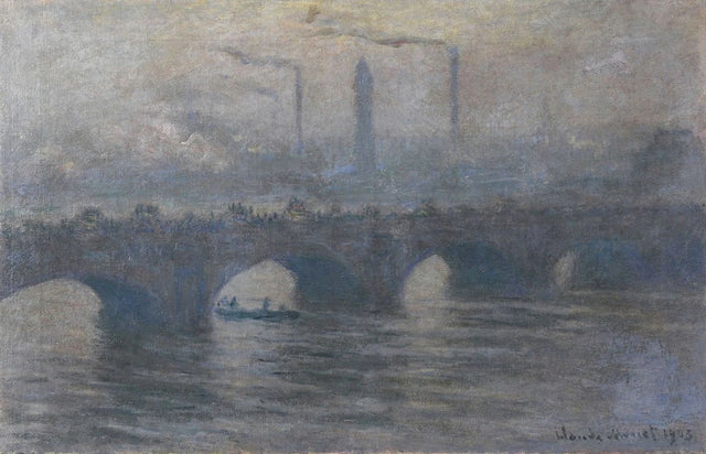 Puente de Waterloo, clima gris W1562 - Claude Monet