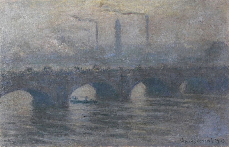 Puente de Waterloo, clima gris W1562 - Claude Monet