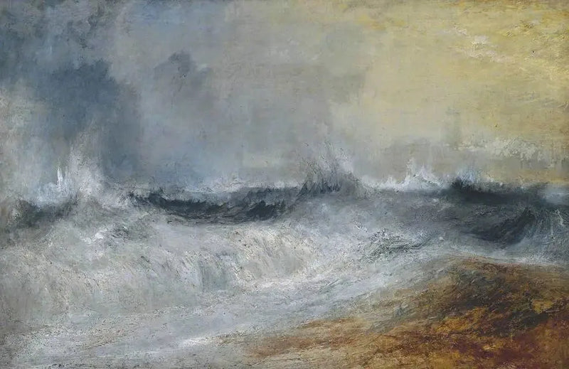 Olas rompiendo contra el viento - J. M. W. Turner