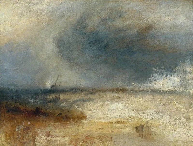 Olas rompiendo en una orilla - J. M. W. Turner
