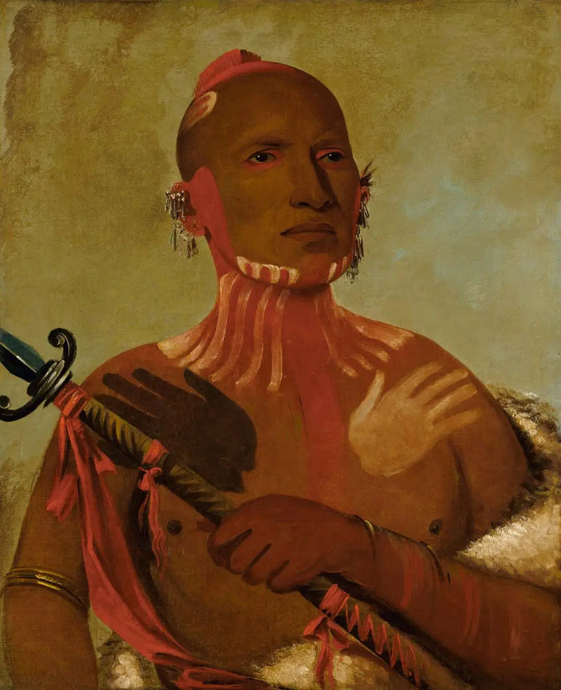 Wée-hoja, cabeza de esturión, un guerrero zorro - George Catlin
