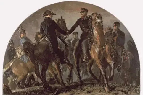 Wellington y Blücher en la batalla de Waterloo - Adolph von Menzel